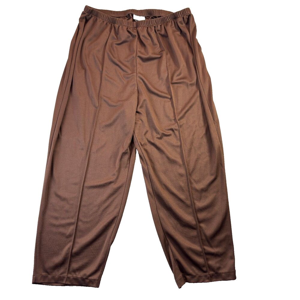LBW Knits Pants Womens 34x28 Brown Elastic Waist Pull On Comfort Office Career